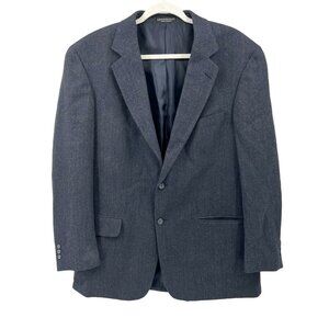 Stuart Hughes Sports Coat Size 42 Regular Mens Herringbone Wool Blue Jacket